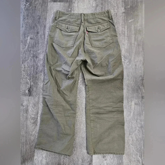 Levis Premium Ribcage Straight Ankle Pants High Rise Utility Green 30 - Picture 8 of 10